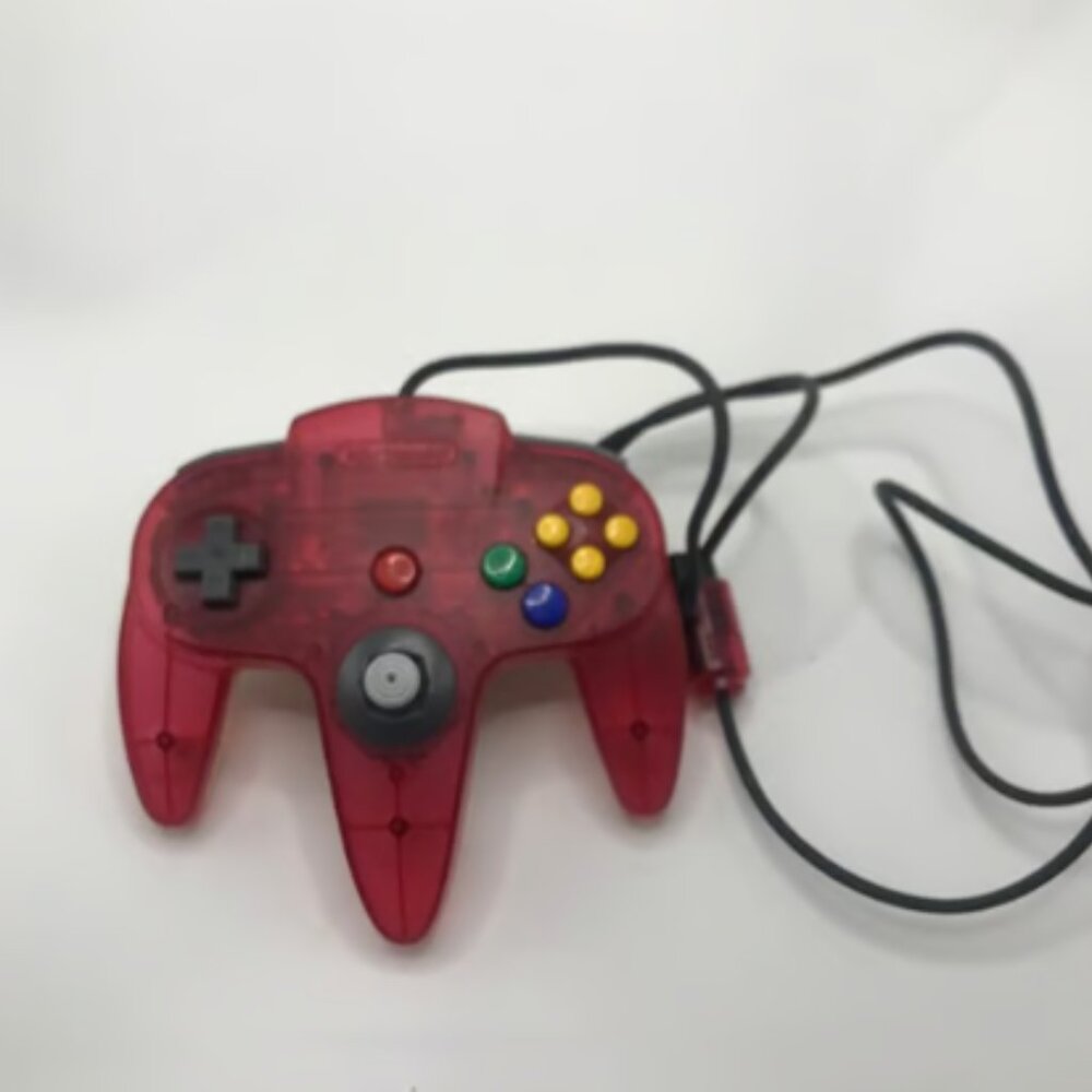 Nintendo 64 N64 Wired Controller OEM Clear Watermelon Red NUS-005 *Works Great